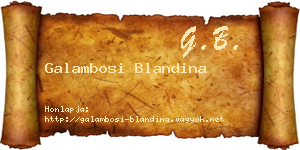 Galambosi Blandina névjegykártya